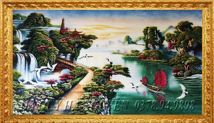 tranh đá quý thuận buồm xuôi gió